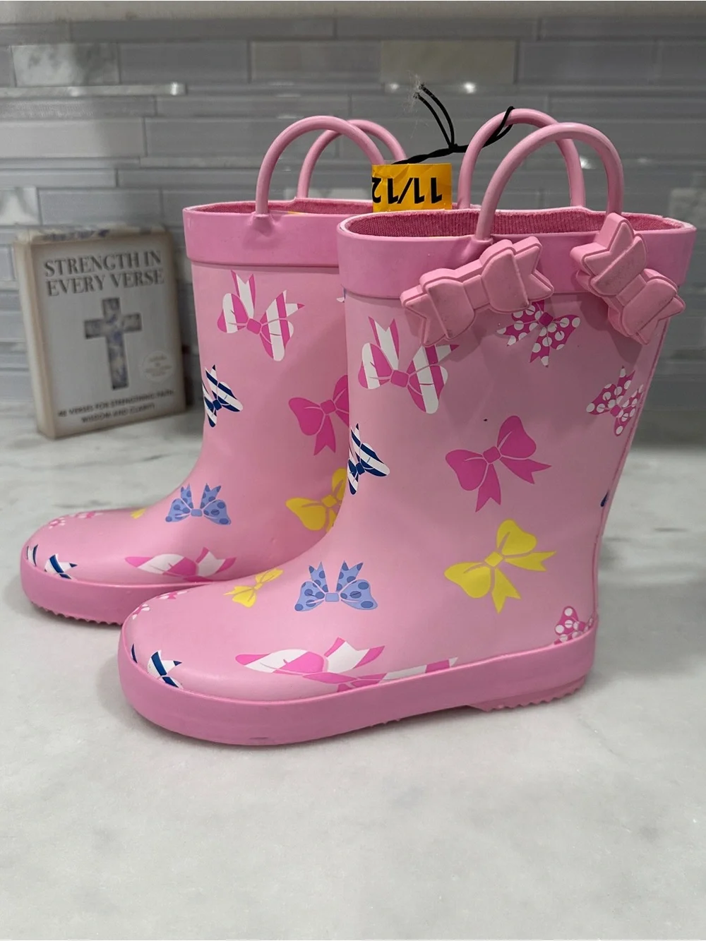 Title: Member’s Mark Pink Bow Toddler Rain Boots Size 11/12 NWT